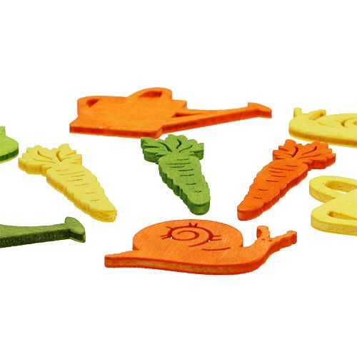 daiktų Papuošimas iš medžio su spalvingais motyvais 4-6cm 72 vnt