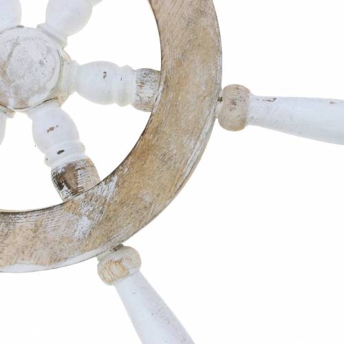 Floristik24 Dekoratyvinis vairas medinis baltas 35cm