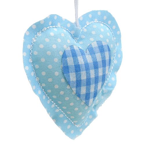 daiktų Medžiaginės pakabos širdies formos 7cm 12vnt mėlynos, baltos