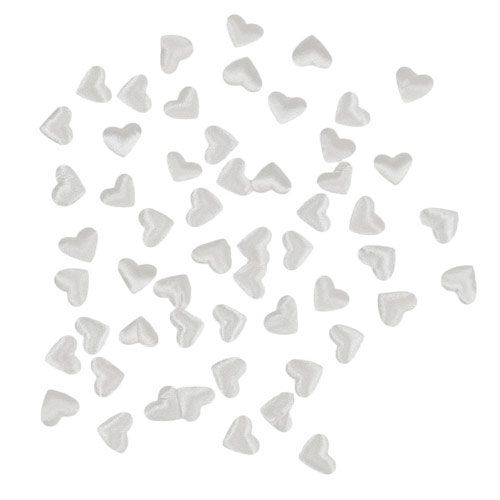 Širdelės baltos spalvos barstymui 1,3cm 500 vnt