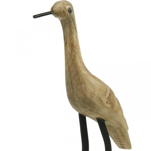 daiktų Medinė bridutė, stovi gervė, dekoratyvinis paukštis natūralios spalvos, juodas H40cm