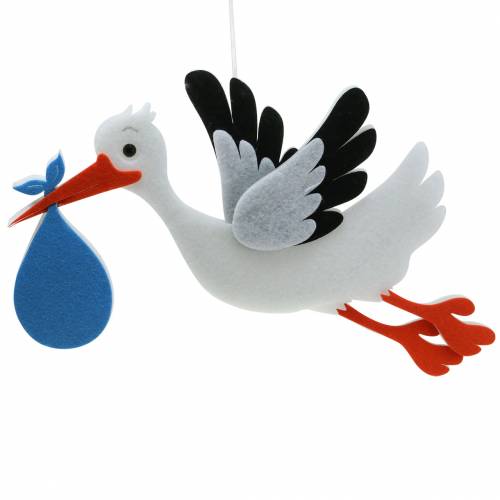 Floristik24 Dekoratyvinis gandras pakabinti mėlyną 45,5cm x 39cm x 2cm
