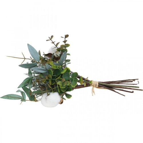 daiktų Dirbtinė puokštė Green White Dirbtinė žiemos puokštė 33cm
