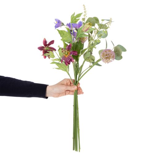 daiktų Dirbtinių gėlių puokštė su spalvingais žiedais, meniškai išdėliota stilingam dekoravimui, 60 cm