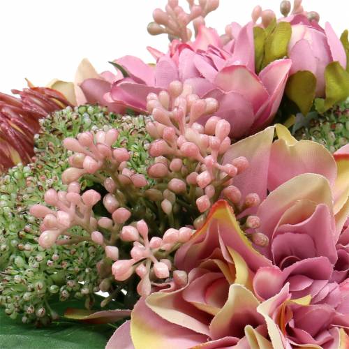 Floristik24 Puokštė jurginai ir protea, šilkinės gėlės, vasaros dekoracija L25cm
