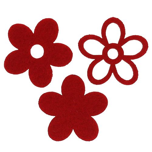 Scatter deco veltinis gėlių raudonas asorti mišinyje Ø4cm 72vnt