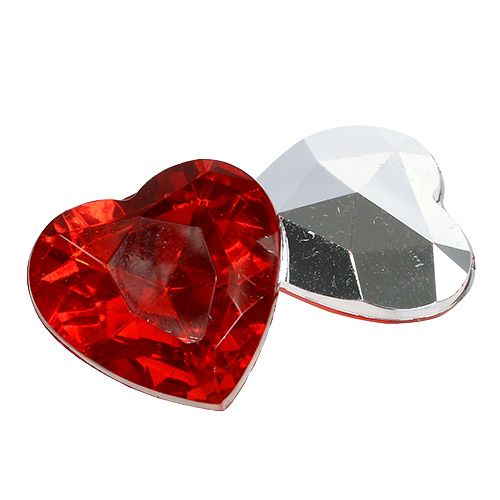 daiktų Išsklaidytos akrilinės širdelės raudonos, sidabrinės 2cm - 3cm 120p