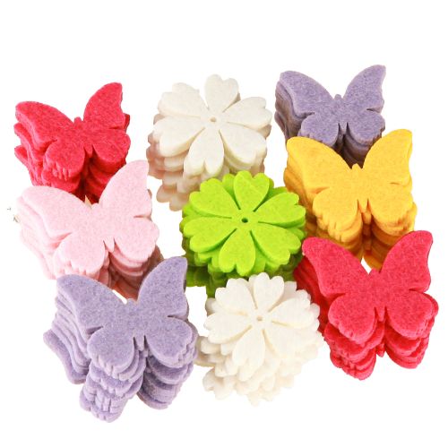 daiktų Išsklaidytas dekoravimas pavasario drugelio gėlės 6 spalvos 4cm 72 vnt