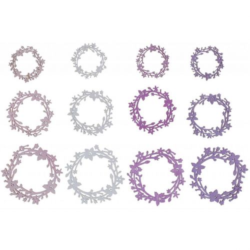 Floristik24 Išbarstytas dekoravimas medinis gėlių vainikas barstymo detalės pavasarinės spalvingos Ø3-5cm 24 vnt