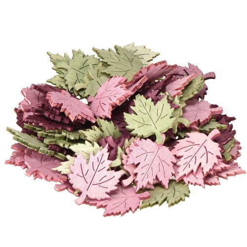 daiktų Taškinė apdaila mediena rudens lapai stalo dekoracija spalvota 3x4cm 72 vnt