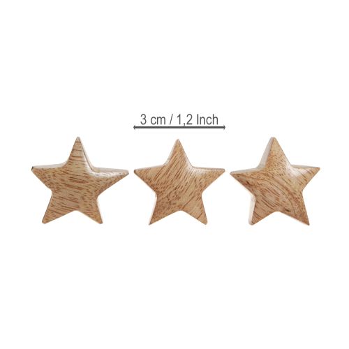 daiktų Dekoratyvinės medinės mini žvaigždutės Advento dekoracijos mango mediena 3 cm 9 vnt.