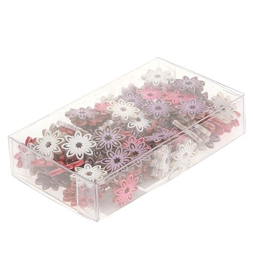 Floristik24 Streudeko medienos žiedų asorti Ø2cm 144vnt