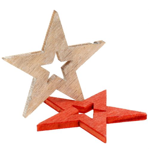 daiktų Kalėdinės žvaigždės išbarstyti raudonos, natūralios 4cm 72vnt