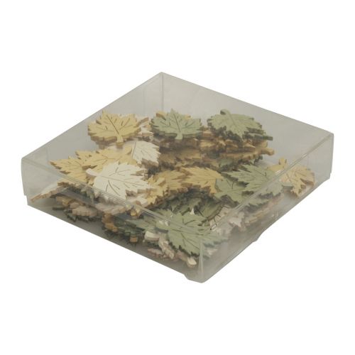 daiktų Taškinė dekoracija rudens lapai klevo dekoracija spalvota 3x4cm 72 vnt