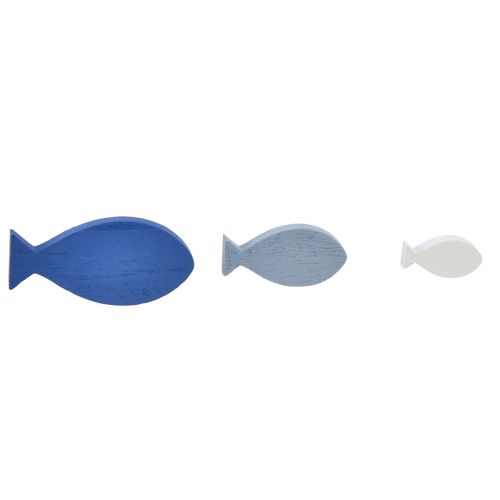 Taškinė apdaila medžio apdaila žuvis mėlyna balta jūrinė 3–8cm 24vnt