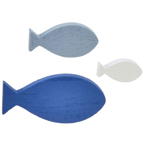 Taškinė apdaila medžio apdaila žuvis mėlyna balta jūrinė 3–8cm 24 vnt