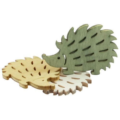daiktų Taškinė apdaila medinė ežiuko dekoracija žalia ruda balta 4x3cm 72 vnt