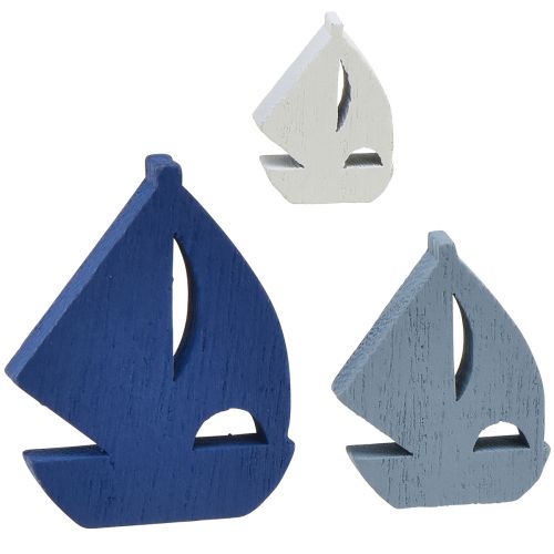 daiktų Taškinė apdaila medinė burlaivio apdaila mėlyna balta 2cm–6cm 24 vnt