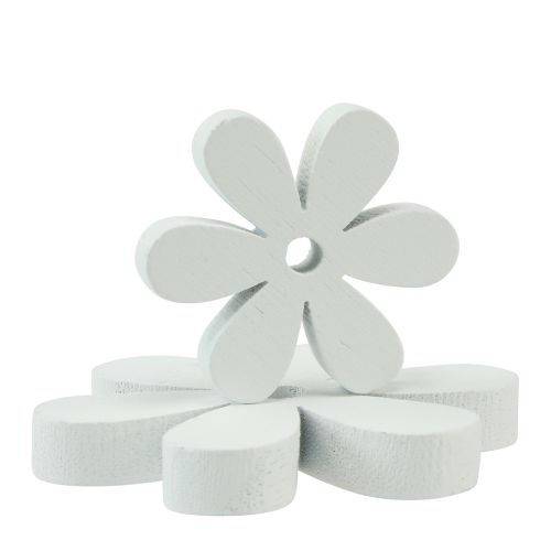daiktų Taškinė apdaila medinė stalo puošmena baltos gėlės Ø2cm–6cm 20 vnt