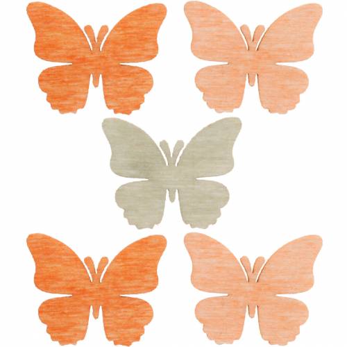 daiktų Išsklaidyta dekoracija drugelis mediniai drugeliai vasaros dekoracija oranžinė, abrikosas, ruda 144 vnt.