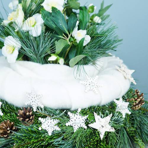 Floristik24 Taškinė dekoracija snaigė blizgučiai balta 5cm 48 vnt