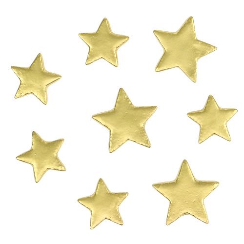 Floristik24 Išsklaidytos dekoravimo žvaigždės mišinys 4-5cm auksinis matinis 72vnt