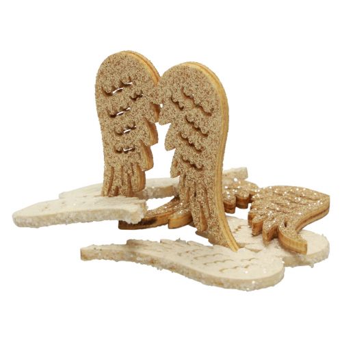 Floristik24 Taškinė dekoracija Kalėdų medžio angelo sparneliai blizgučiai 3×4cm 72 vnt