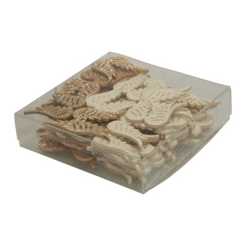 Floristik24 Taškinė dekoracija Kalėdų medžio angelo sparneliai blizgučiai 3×4cm 72 vnt
