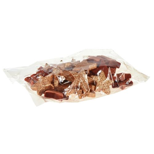daiktų Taškinė dekoracija Kalėdinės žvaigždės rudos/oranžinės Ø4/5cm 40 vnt