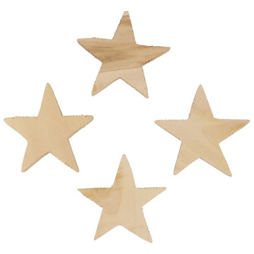 Floristik24 Taškinė dekoracija Kalėdinės žvaigždės natūralios medinės žvaigždės Ø5,5cm 12vnt