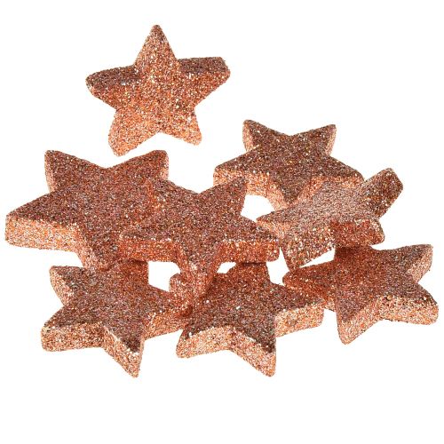 daiktų Papuošimas išbarstytas kalėdinės žvaigždės rožinės spalvos Ø4/5cm 40 vnt