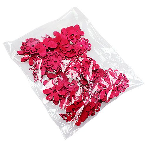 Floristik24 Taškinė dekoracija iš medžio rausva 2cm - 4cm 72 vnt