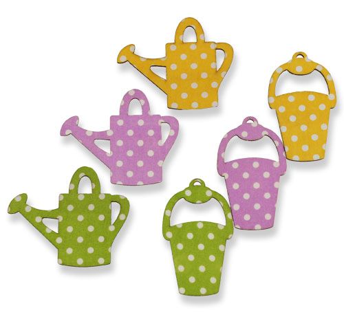 Floristik24 Laistytuvas/kibiras iš medžio 8cm asorti 12vnt