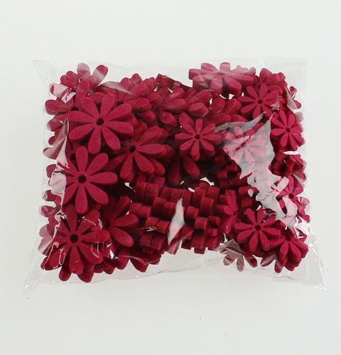 Floristik24 Rožinės spalvos veltinio gėlių rinkinys 96vnt