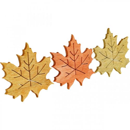 Stalo puošmena rudeninė, išsklaidyta dekoracija medžio klevo lapas W4cm 72psl
