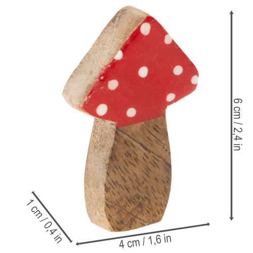 Mediniai grybų papuošimai stalo dekoravimui ir dovanoms, 6 cm, 8 vnt. | Floristik24.lt