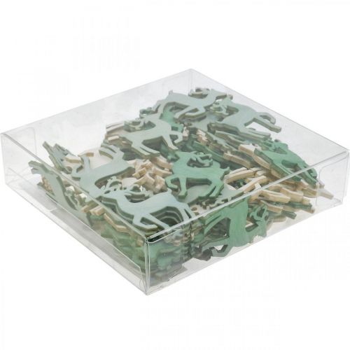 daiktų Taškinė dekoracija Kalėdų medžio elnio žalia 4×3cm 72 vnt