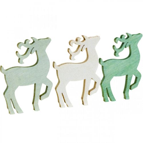 daiktų Taškinė dekoracija Kalėdų medžio elnio žalia 4×3cm 72 vnt