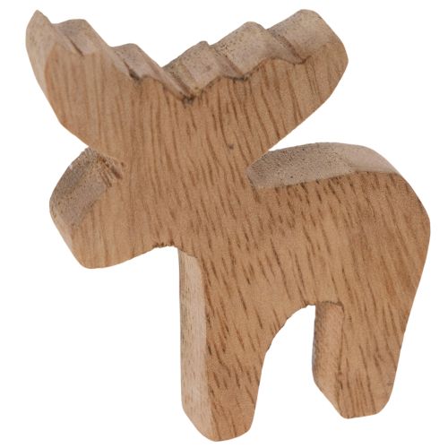 Medinė briedžio dekoratyvinė figūrėlė, stovinti, kalėdinė dekoracija, 6 cm, 8 dalys | Floristik24.lt