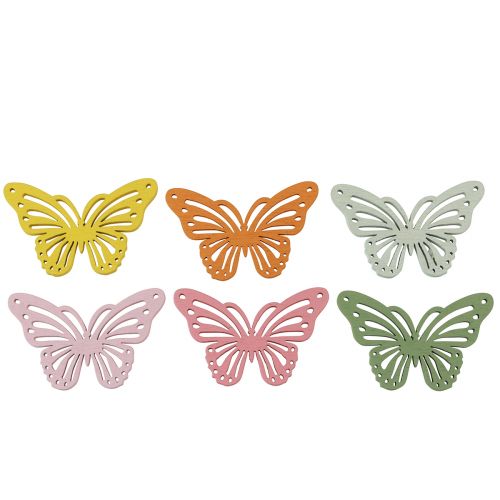 daiktų Shaker medinis drugelis spalvinga pabarstuku dekoracija 4,5×3cm 48vnt