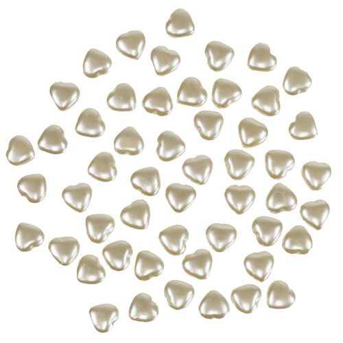 Floristik24 Scatter hearts kremas 1cm 144p