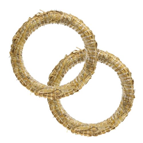 Šiaudinis vainikas šiaudų vainikas durų vainikams 25/4cm 2vnt