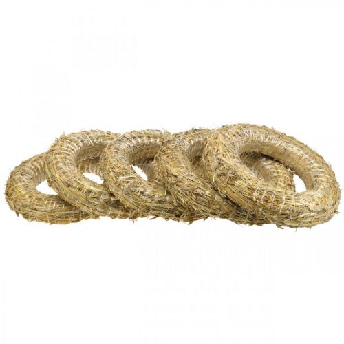 daiktų Šiaudinis vainikas Ø35cm natūralus - dekoratyvinis vainikas rankdarbiams ir Adventui, 5 vnt. rinkinys