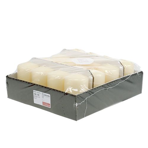 Floristik24 Stulpinė žvakė 100/60 kreminė 16 vnt