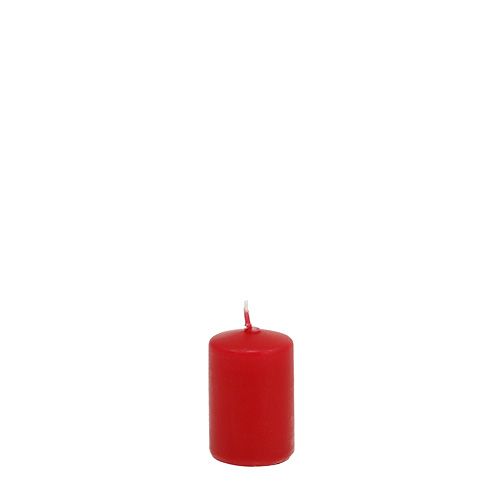 Floristik24 Stulpinės žvakės raudonos Advento žvakės mažos žvakės 60/40mm 24vnt