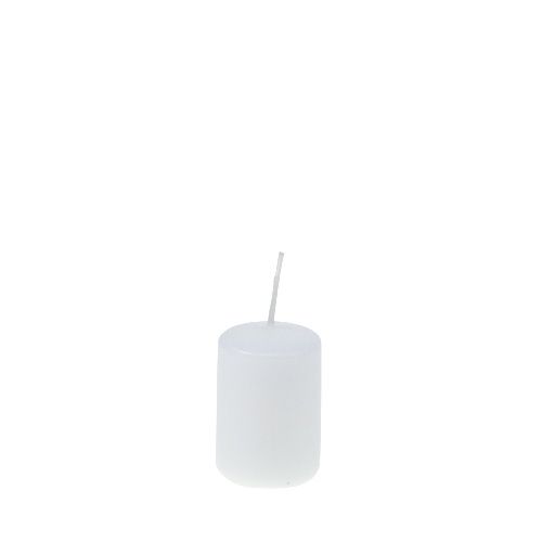 Floristik24 Stulpinės žvakės baltos Advento žvakės mažos žvakės 60/40mm 24 vnt