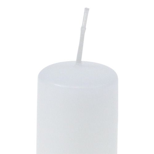 Floristik24 Stulpinės žvakės baltos Advento žvakės mažos žvakės 60/40mm 24 vnt