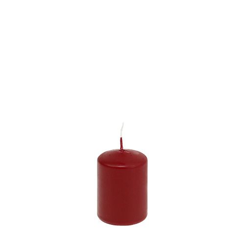 Stulpinės žvakės H70mm Ø50mm žvakės senos raudonos 12vnt
