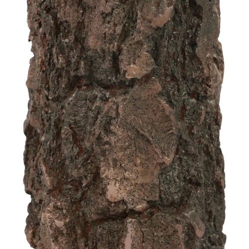 Floristik24 Stulpinės žvakės medžio kamieno dekoratyvinė žvakė ruda 130/65mm 1 vnt
