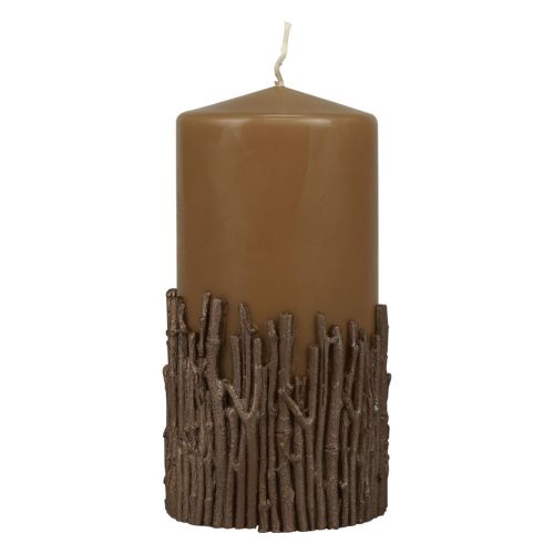 Stulpo žvakių šakos dekoro žvakė ruda karamelė 150/70mm 1vnt